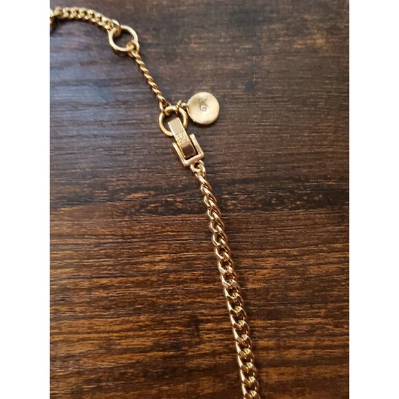 Givenchy Gold tone Statement Necklace Rhinestone Dangle Collar Chain Runway - Picture 11 of 16